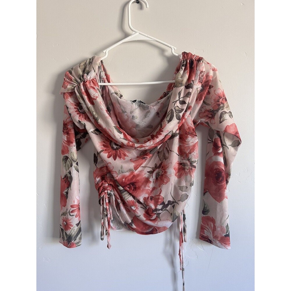 Fashion Nova Sheer Floral Blouse